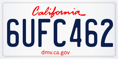 CA license plate 6UFC462