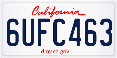 CA license plate 6UFC463