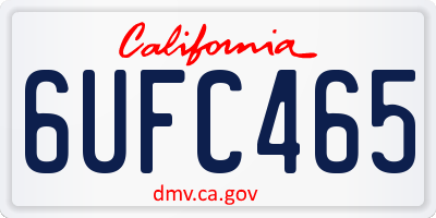 CA license plate 6UFC465