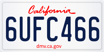CA license plate 6UFC466