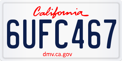 CA license plate 6UFC467