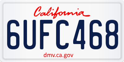 CA license plate 6UFC468