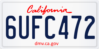 CA license plate 6UFC472