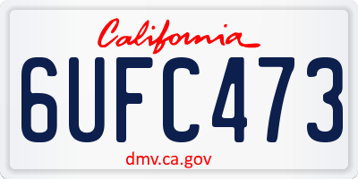 CA license plate 6UFC473