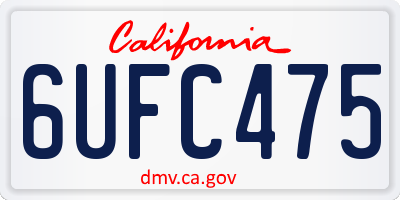 CA license plate 6UFC475
