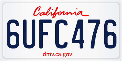 CA license plate 6UFC476