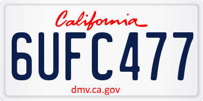 CA license plate 6UFC477