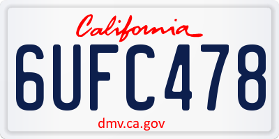 CA license plate 6UFC478