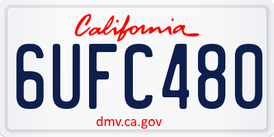 CA license plate 6UFC480