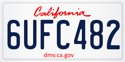 CA license plate 6UFC482