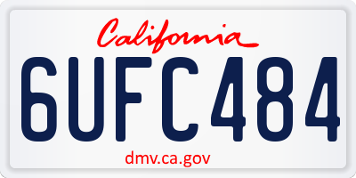 CA license plate 6UFC484