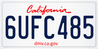 CA license plate 6UFC485
