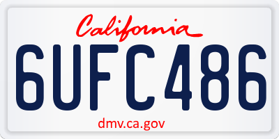 CA license plate 6UFC486