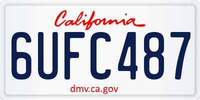CA license plate 6UFC487