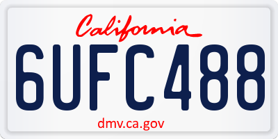 CA license plate 6UFC488
