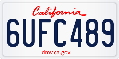CA license plate 6UFC489