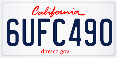 CA license plate 6UFC490