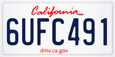 CA license plate 6UFC491