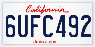 CA license plate 6UFC492