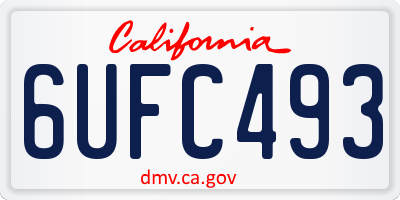 CA license plate 6UFC493