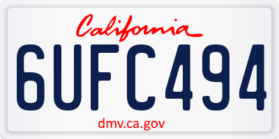 CA license plate 6UFC494