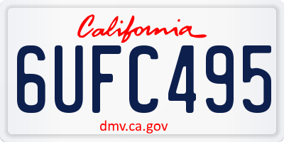 CA license plate 6UFC495