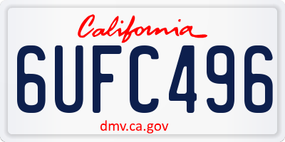 CA license plate 6UFC496