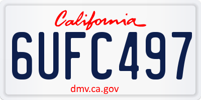 CA license plate 6UFC497