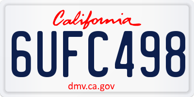 CA license plate 6UFC498