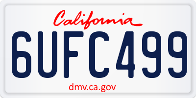 CA license plate 6UFC499