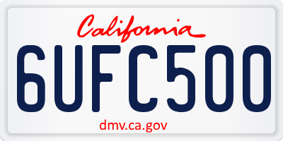 CA license plate 6UFC500