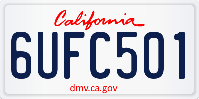 CA license plate 6UFC501