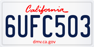 CA license plate 6UFC503