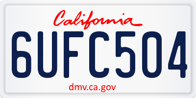 CA license plate 6UFC504