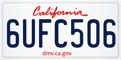 CA license plate 6UFC506