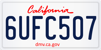 CA license plate 6UFC507