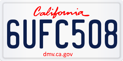 CA license plate 6UFC508