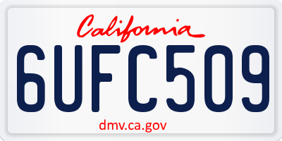 CA license plate 6UFC509
