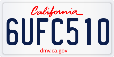 CA license plate 6UFC510