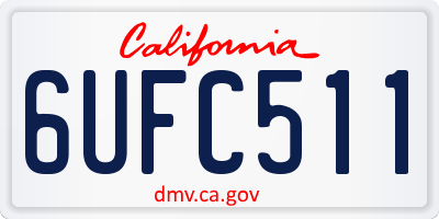 CA license plate 6UFC511