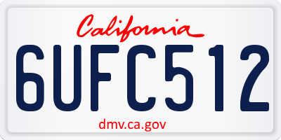 CA license plate 6UFC512