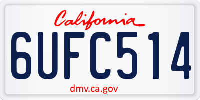 CA license plate 6UFC514
