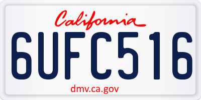 CA license plate 6UFC516