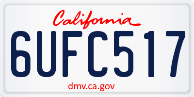CA license plate 6UFC517