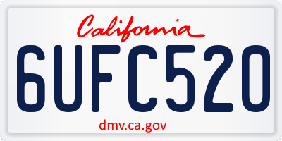 CA license plate 6UFC520