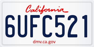 CA license plate 6UFC521