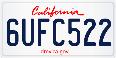 CA license plate 6UFC522
