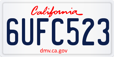 CA license plate 6UFC523