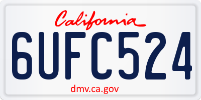 CA license plate 6UFC524