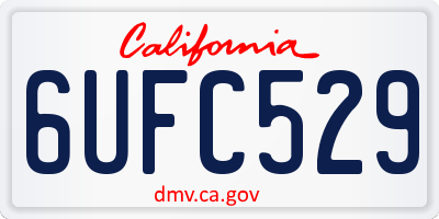 CA license plate 6UFC529